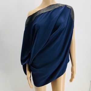 POLECI One-Shoulder Draped Top